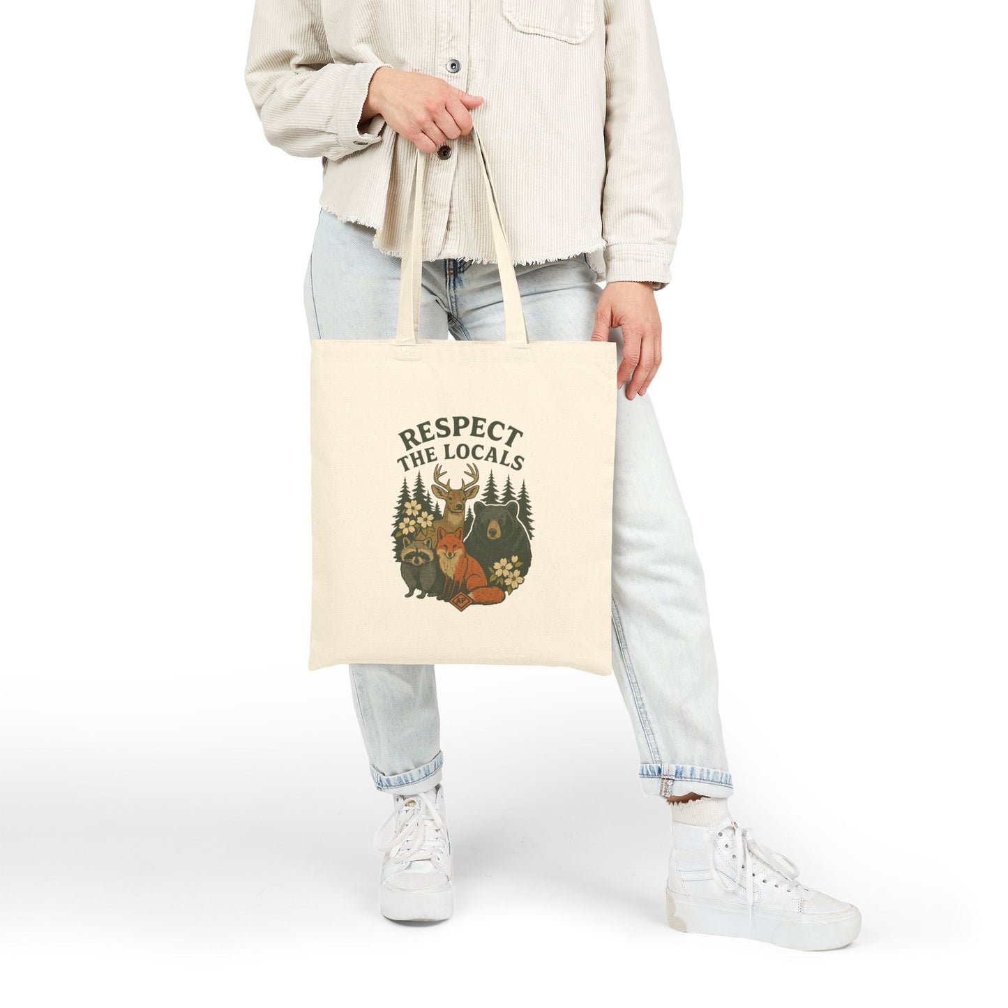 Respect the Locals Canvas Tote Bag | Eco-Friendly Wildlife Tote