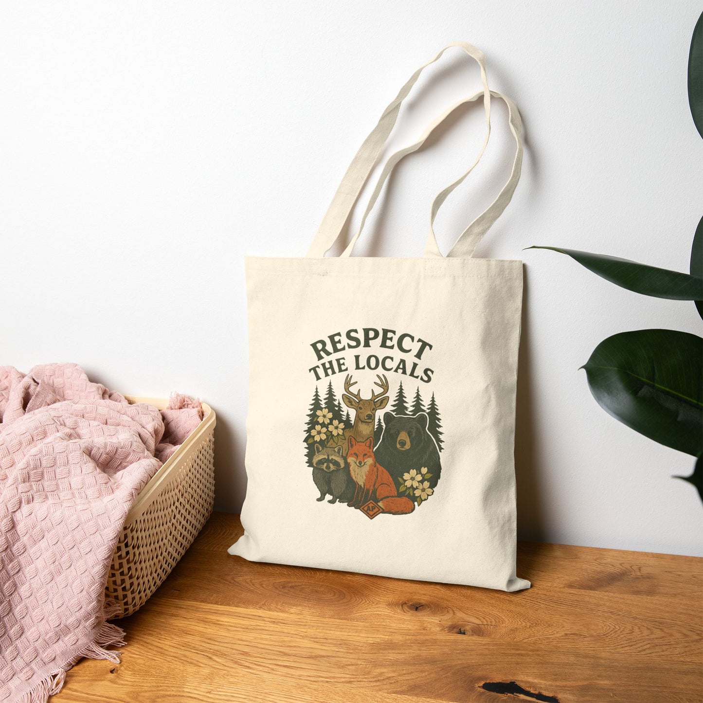 Respect the Locals Canvas Tote Bag | Eco-Friendly Wildlife Tote