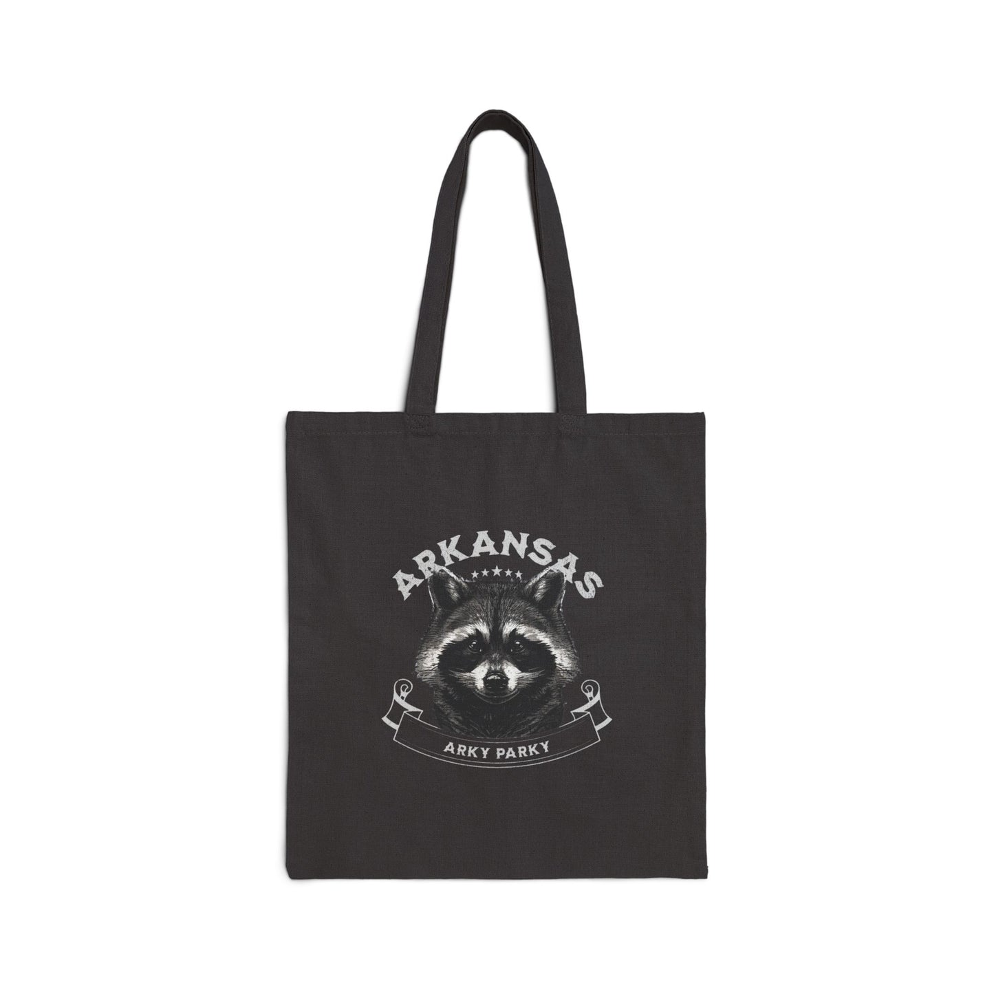 Arkansas Raccoon Canvas Tote Bag | Eco-Friendly Reusable Tote by Arky Parky
