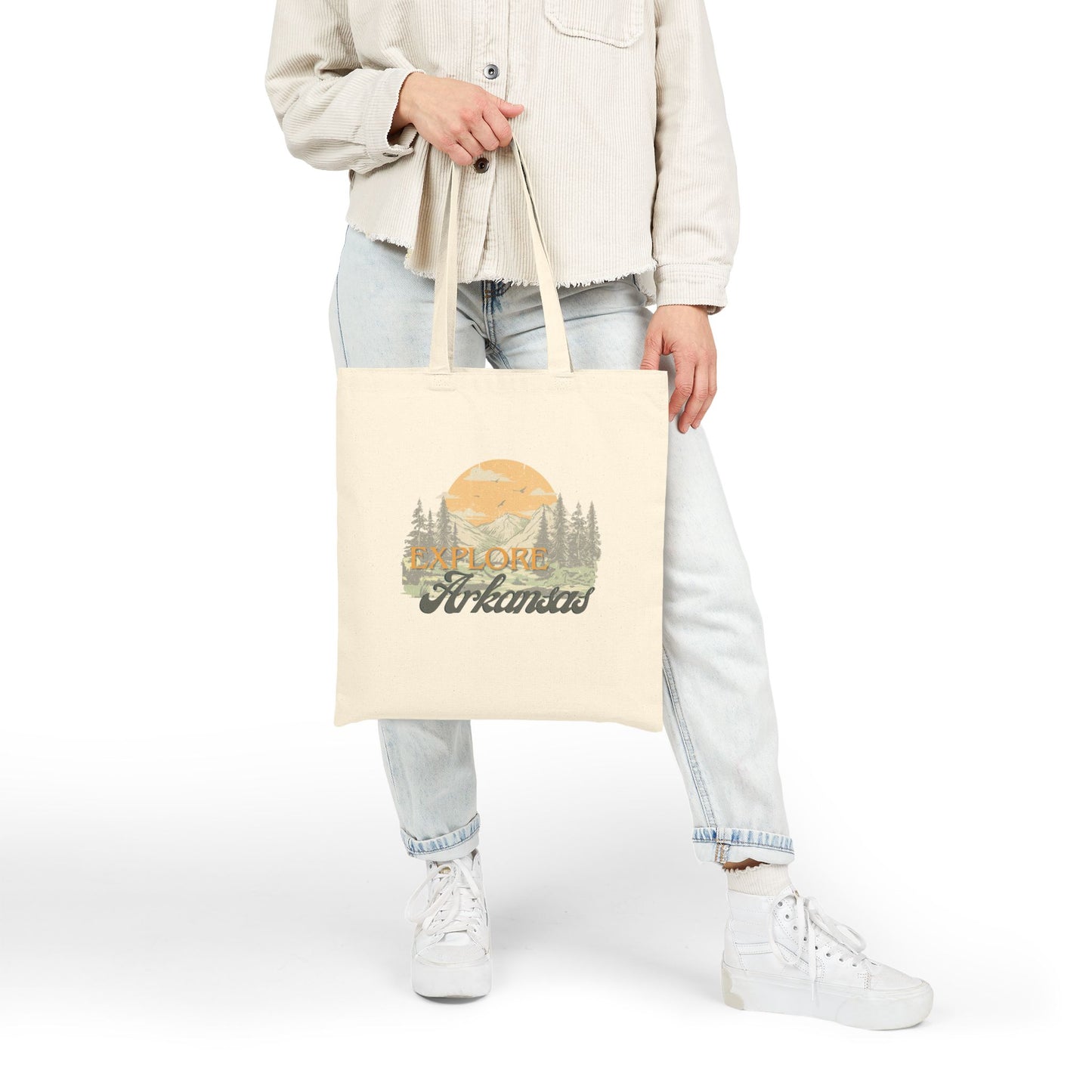 Explore Arkansas Canvas Tote Bag – Eco-Friendly Camping Tote | Arky Parky