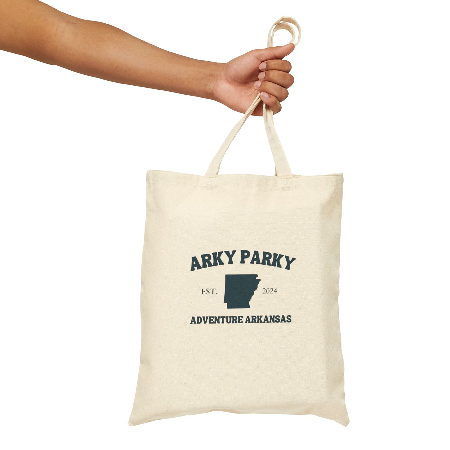 Arky Parky Adventure Arkansas Canvas Tote Bag – Eco-Friendly Cycling Tote