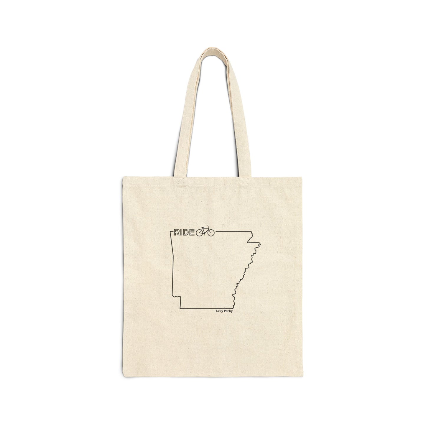 Ride Arkansas Canvas Tote Bag | Eco-Friendly Bicycle Graphic Tote