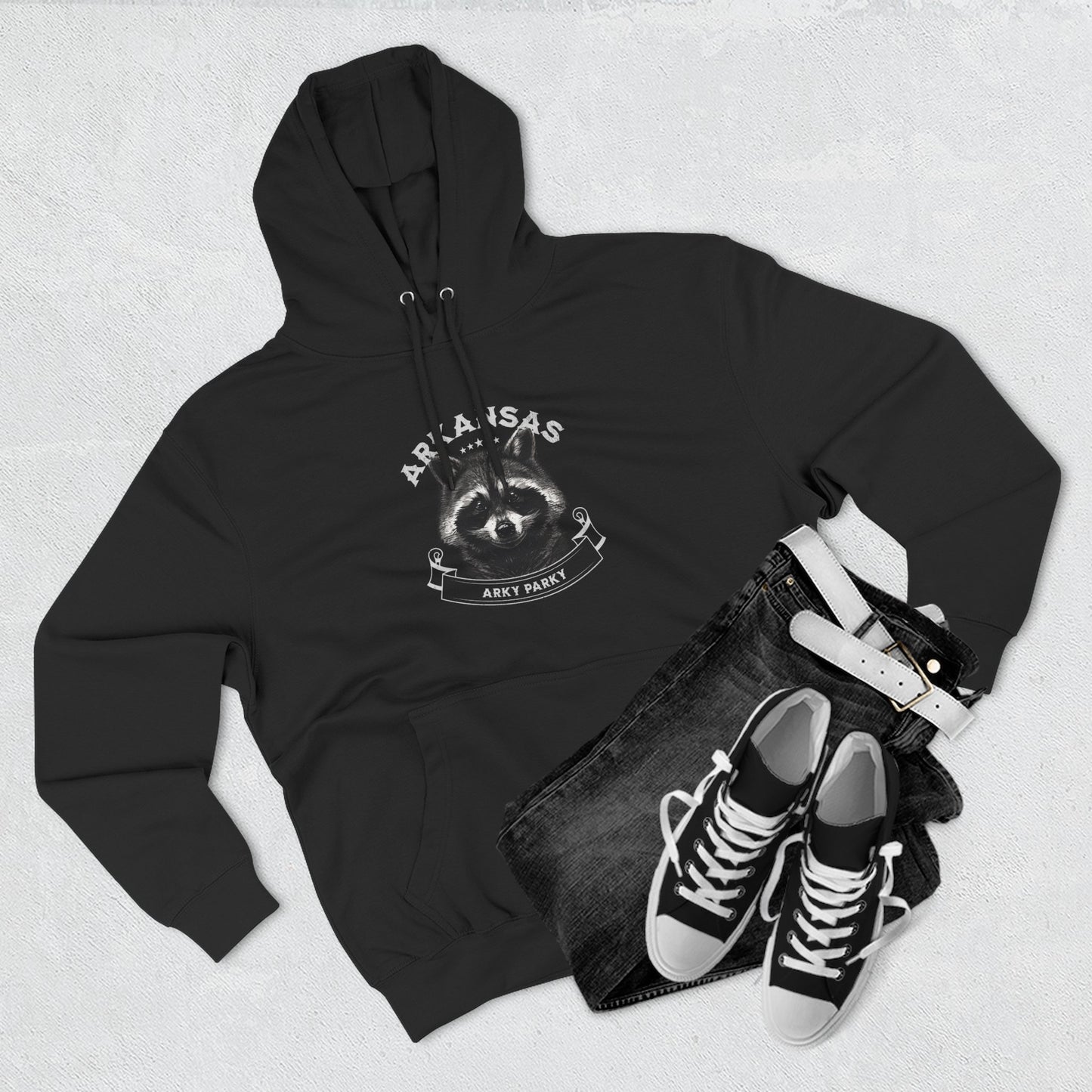Arky Parky "Arkansas Raccoon" Three-Panel Fleece Lined Hoodie