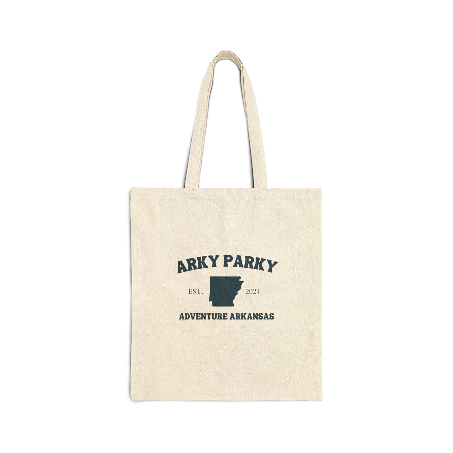 Arky Parky Adventure Arkansas Canvas Tote Bag – Eco-Friendly Cycling Tote