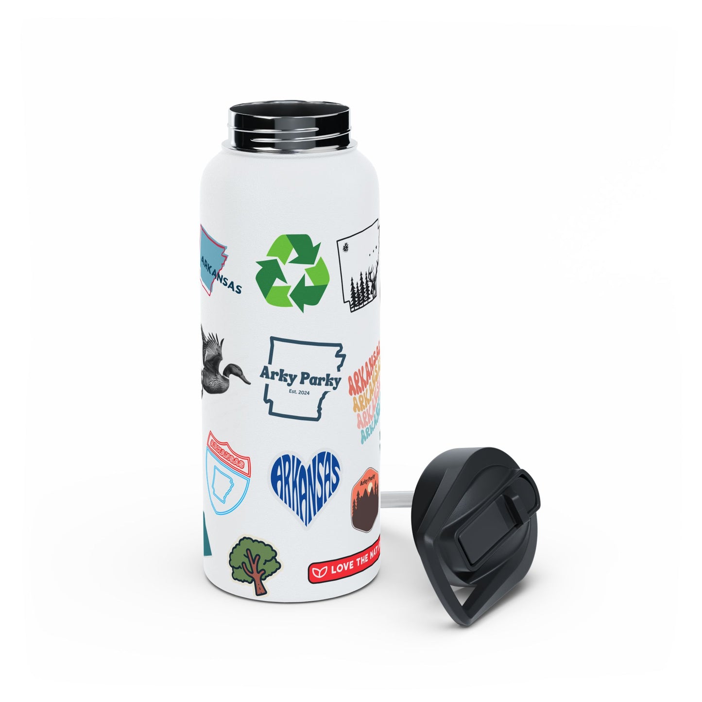 Arky Parky "Stickers" Stainless Steel Water Bottle