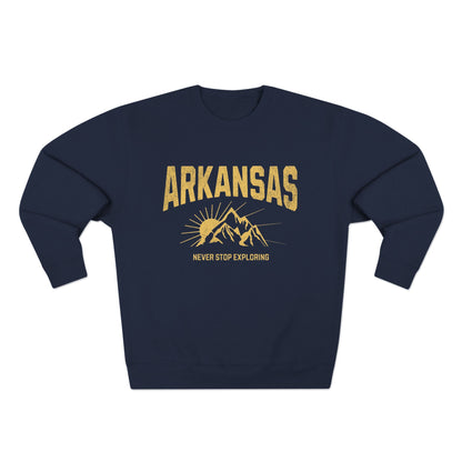 Arkansas "Never Stop Exploring" Sweatshirt