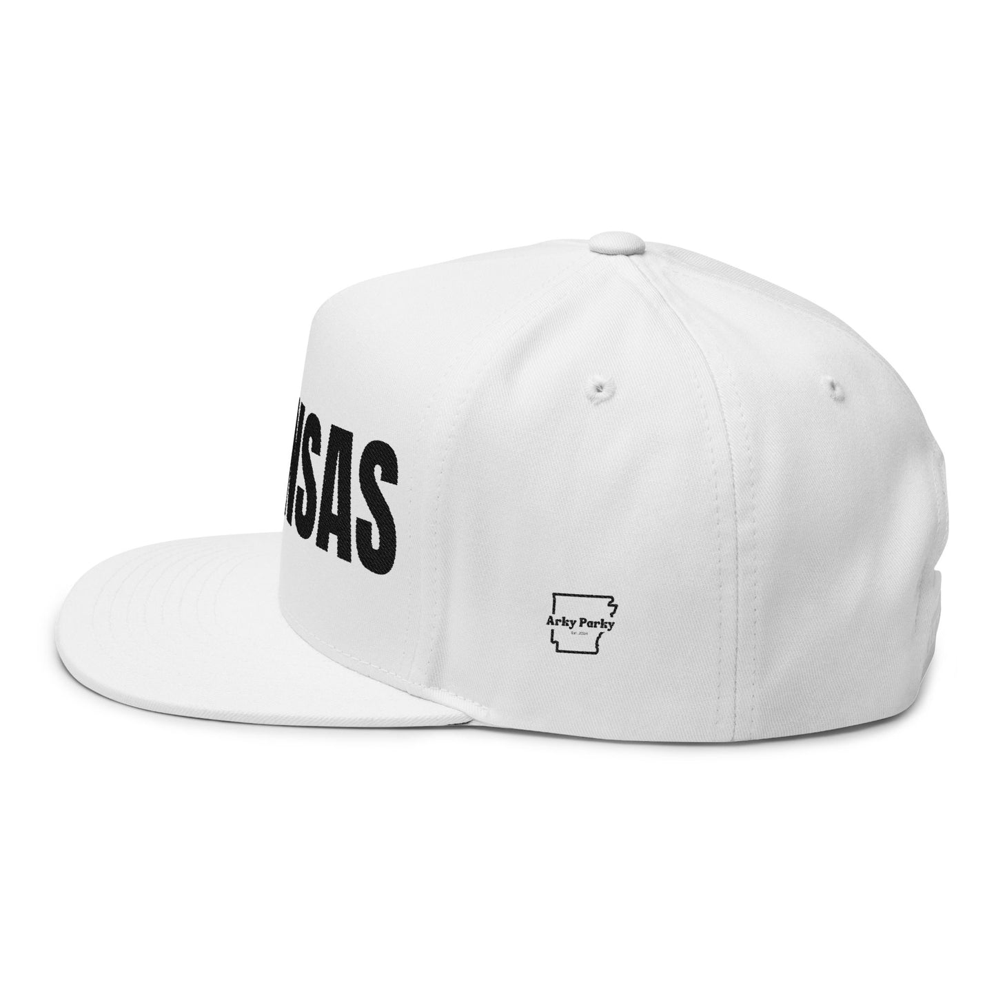 Arkansas Hat – White Embroidered ARKANSAS Snapback | Arkansas Pride Hat | Arkansas Gift | Outdoor Lifestyle Cap | Arky Parky