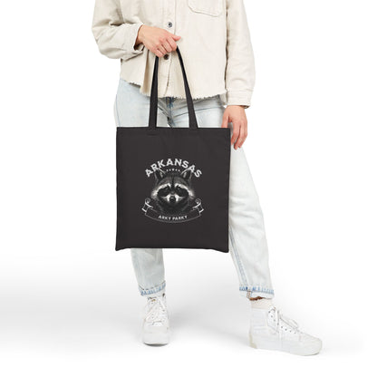 Arkansas Raccoon Canvas Tote Bag | Eco-Friendly Reusable Tote by Arky Parky
