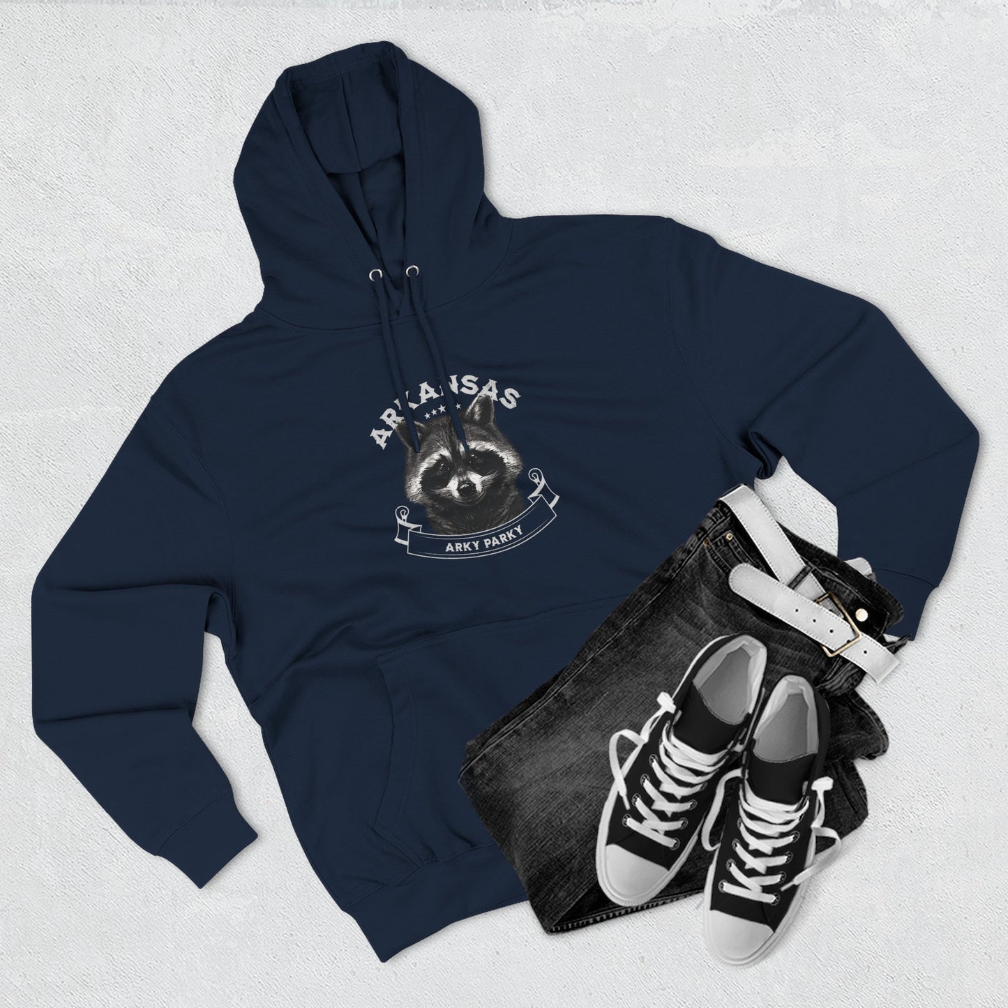 Arky Parky "Arkansas Raccoon" Three-Panel Fleece Lined Hoodie
