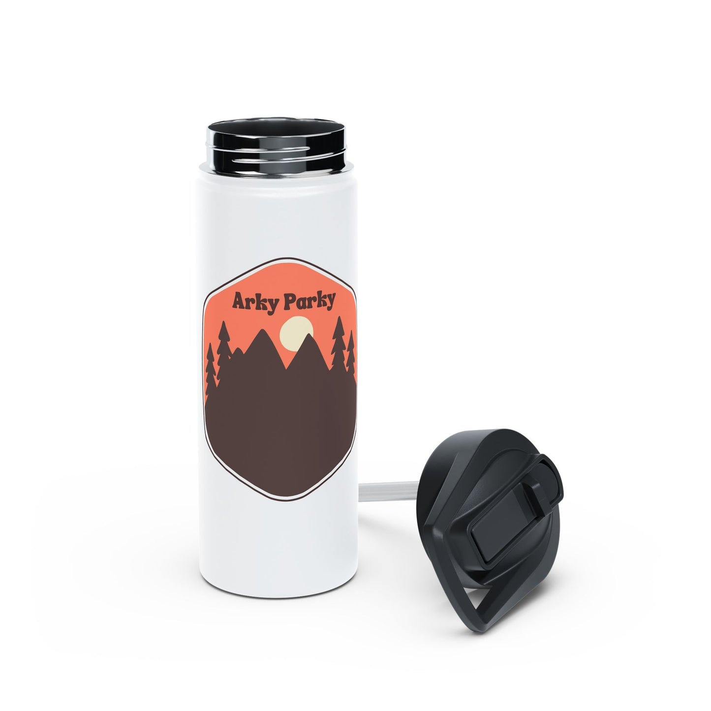 Arky Parky "Moonlight Mountains" Stainless Steel Water Bottle, Standard Lid