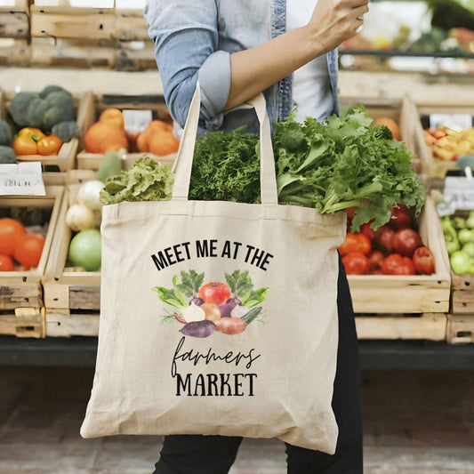 Meet Me at the Farmers Market | Eco-Friendly Reusable Tote