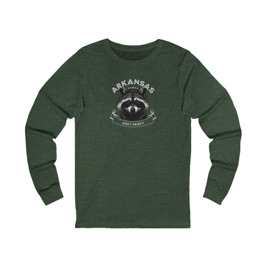 Arkansas Raccoon  Long Sleeve T-Shirt | Arky Parky Wildlife Tee