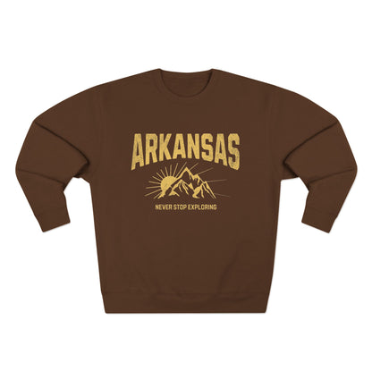 Arkansas "Never Stop Exploring" Sweatshirt