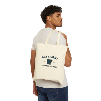 Arky Parky Adventure Arkansas Canvas Tote Bag – Eco-Friendly Cycling Tote