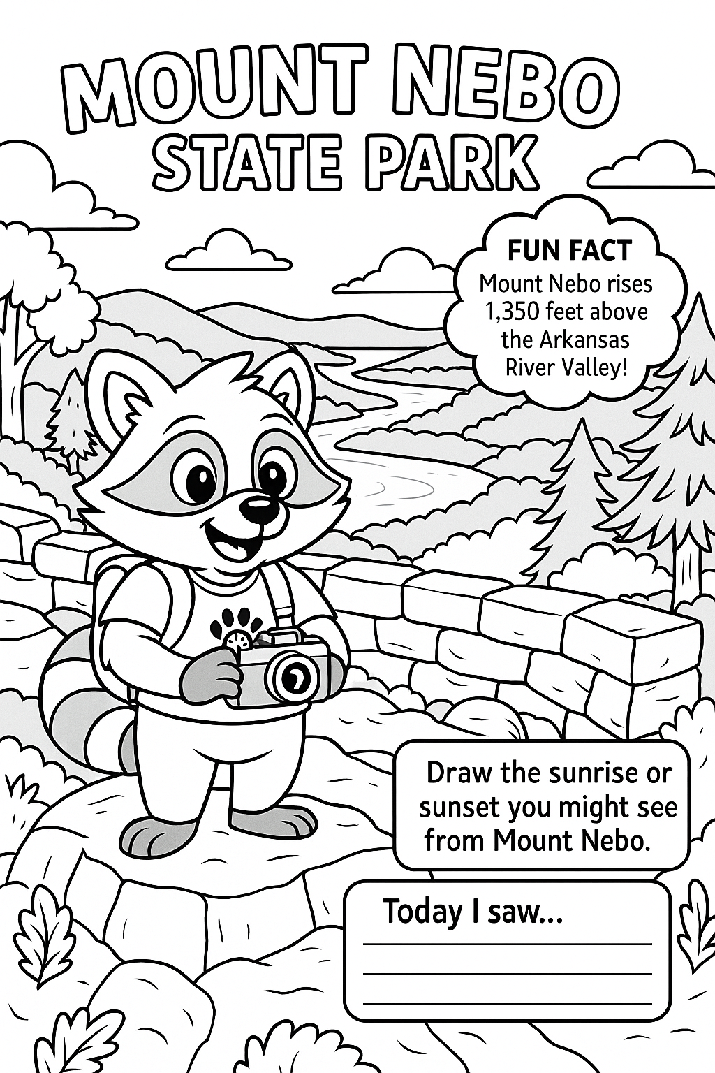Arky Parky's Arkansas State Park Coloring Book