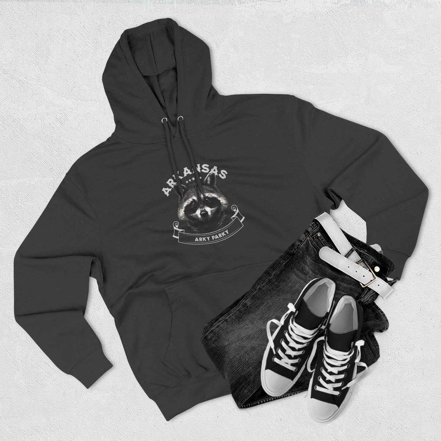 Arky Parky "Arkansas Raccoon" Three-Panel Fleece Lined Hoodie