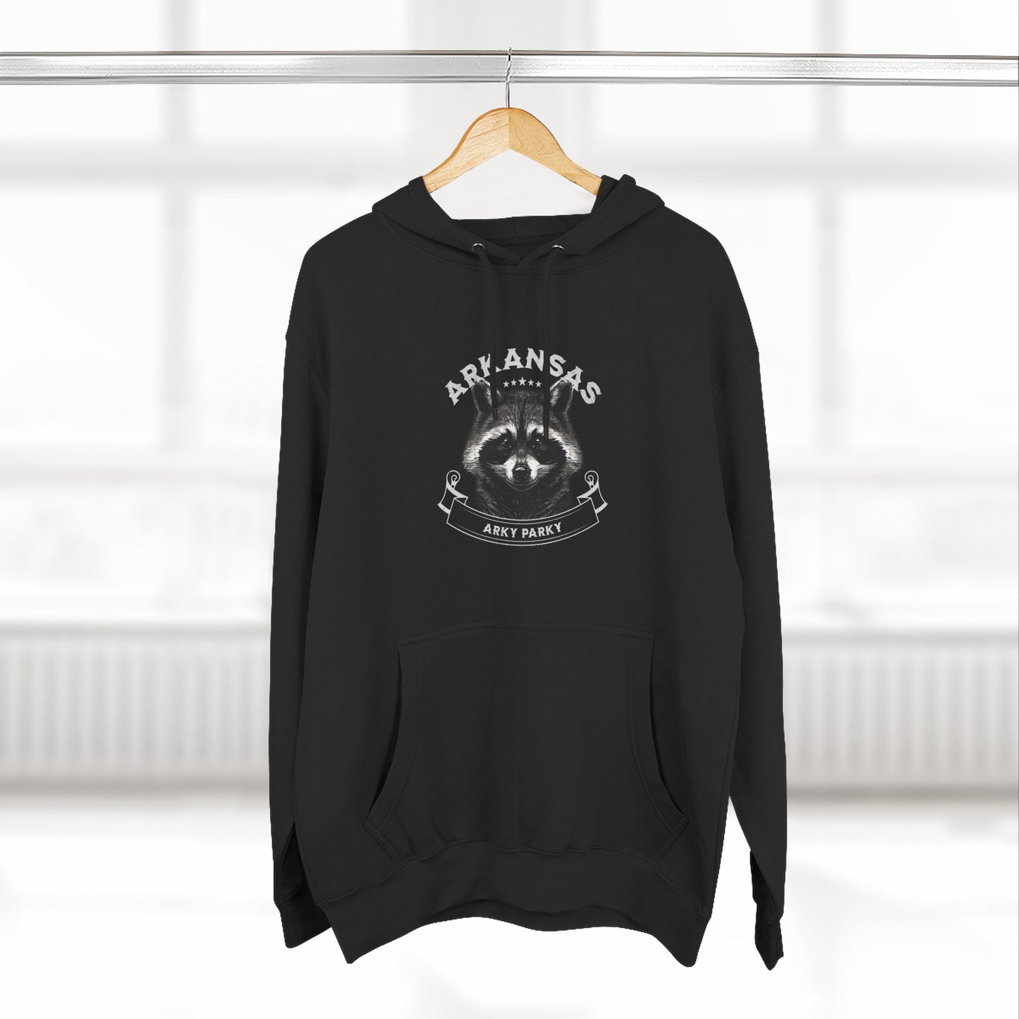Arky Parky "Arkansas Raccoon" Three-Panel Fleece Lined Hoodie