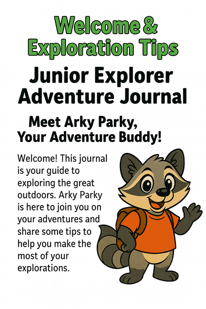 Digital Download | Arky Parky’s Junior Explorer Adventure Journal – Printable Outdoor Activity Book for Kids