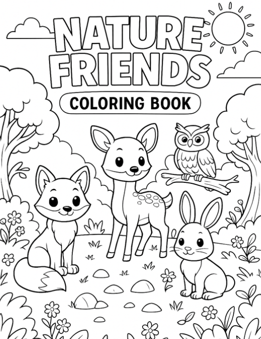 Digital Download | Nature Friends Printable Coloring Book