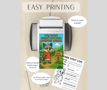 Digital Download | Arky Parky’s Junior Explorer Adventure Journal – Printable Outdoor Activity Book for Kids