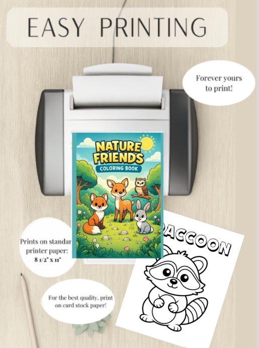 Digital Download | Nature Friends Printable Coloring Book